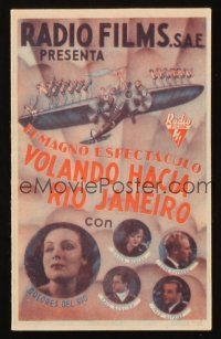 7y113 FLYING DOWN TO RIO Spanish herald '33 Dolores Del Rio, Astaire & Rogers, different!