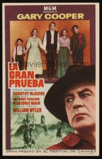 7y115 FRIENDLY PERSUASION Spanish herald '56 Gary Cooper, Dorothy McGuire & Anthony Perkins!