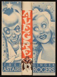 7y116 GAY DIVORCEE Spanish herald '34 wonderful different art of Fred Astaire & Ginger Rogers!