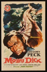 7y129 MOBY DICK Spanish herald '58 John Huston, different art of Gregory Peck & the giant whale!
