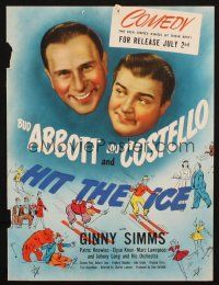 7y468 HIT THE ICE/WE'VE NEVER BEEN LICKED trade ad '43 Abbott & Costello & Fighting Sons of Texas!
