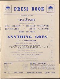 7y508 ANYTHING GOES English pressbook '56 Bing Crosby, Donald O'Connor, Jeanmaire, Cole Porter!