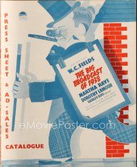 7y512 BIG BROADCAST OF 1938 English pressbook '38 cool art of W.C. Fields by Jacques Kapralik!