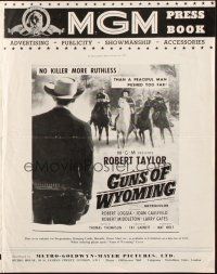 7y513 CATTLE KING English pressbook '63 cowboy Robert Taylor, Guns of Wyoming!