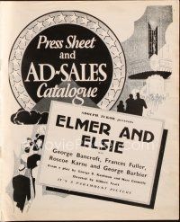 7y519 ELMER & ELSIE English pressbook '34 great images of George Bancroft & Frances Fuller!
