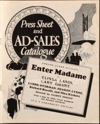 7y520 ENTER MADAME English pressbook '35 different images of Cary Grant & pretty Elissa Landi!