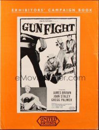 7y526 GUN FIGHT English pressbook '61 cowboy James Brown, Joan Staley, great western images!