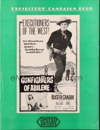 7y527 GUNFIGHTERS OF ABILENE English pressbook '59 full-length cowboy Buster Crabbe with gun!