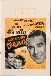 7y533 IT HAPPENS EVERY SPRING English pressbook '49 Ray Milland plays St. Louis Cardinals baseball