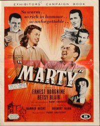 7y546 MARTY English pressbook '55 Delbert Mann, Ernest Borgnine, written by Paddy Chayefsky!