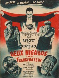 7y490 ABBOTT & COSTELLO MEET FRANKENSTEIN French pb '48 plus Wolfman & Dracula are after Bud & Lou!