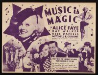 7y052 MUSIC IS MAGIC herald '35 Alice Faye has a role that over-the-hill Bebe Daniels wants!