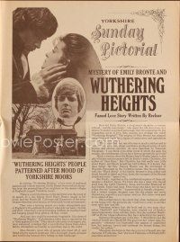 7y083 WUTHERING HEIGHTS herald '71 Timothy Dalton as Heathcliff, Anna Calder-Marshall as Cathy!