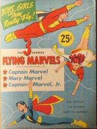 7y175 FLYING MARVELS paper doll set '45 Captain Marvel, Mary & Captain Marvel Jr!