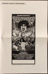 7y584 200 MOTELS pressbook '71 directed by Frank Zappa, rock 'n' roll, wild artwork!