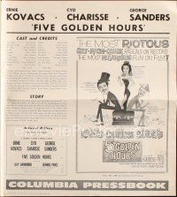 7y586 5 GOLDEN HOURS pressbook '61 wacky art of Ernie Kovacs, Cyd Charisse & George Sanders!