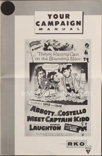 7y588 ABBOTT & COSTELLO MEET CAPTAIN KIDD pressbook R60 art of pirates Bud & Lou, Charles Laughton!