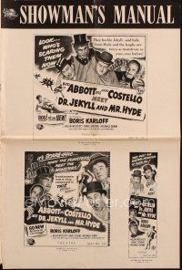 7y589 ABBOTT & COSTELLO MEET DR. JEKYLL & MR. HYDE pressbook '53 Bud & Lou meet Boris Karloff!