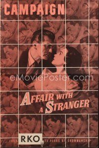 7y593 AFFAIR WITH A STRANGER pressbook '53 art of Jean Simmons, Victor Mature & sexy bad girl!