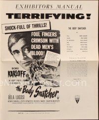 7y626 BODY SNATCHER pressbook R52 Boris Karloff, cool horror art, directed by Robert Wise!
