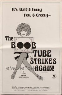 7y627 BOOB TUBE STRIKES AGAIN pressbook '77 zany sex-soap opera, wild & looney, new & groovy!