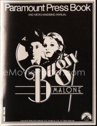 7y632 BUGSY MALONE pressbook '76 Jodie Foster, Scott Baio, cool art of juvenile gangsters!