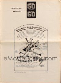 7y642 CHITTY CHITTY BANG BANG pressbook '69 Dick Van Dyke, Sally Ann Howes, artwork of flying car!