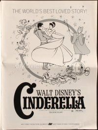 7y644 CINDERELLA pressbook R73 Walt Disney classic romantic musical fantasy cartoon!