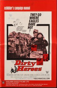 7y668 DIRTY HEROES pressbook '69 they go where eagles dare not!