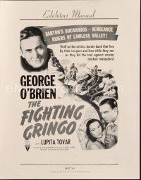 7y687 FIGHTING GRINGO pressbook R49 George O'Brien defends pretty Lupita Tovar from banditos!