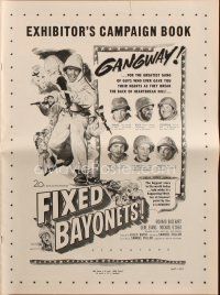 7y693 FIXED BAYONETS pressbook '51 Samuel Fuller, Richard Basehart, Gene Evans, Korean War!