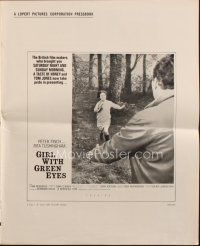7y712 GIRL WITH GREEN EYES pressbook '64 pretty Rita Tushingham, Peter Finch, English romance!