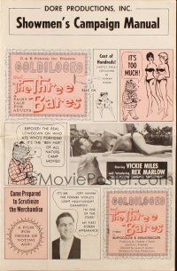 7y715 GOLDILOCKS & THE 3 BARES pressbook '63 Herschell Gordon Lewis, filled with sexy images!