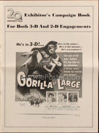 7y719 GORILLA AT LARGE pressbook '54 great art of giant ape holding screaming sexy Anne Bancroft!