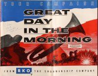 7y721 GREAT DAY IN THE MORNING pressbook '56 art of Robert Stack with two guns & sexy Virginia Mayo!