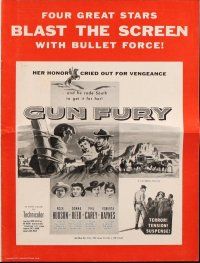 7y726 GUN FURY pressbook '53 Phil Carey steals Donna Reed & leaves Rock Hudson to die!
