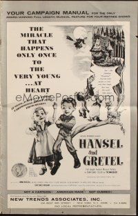 7y732 HANSEL & GRETEL pressbook R65 classic fantasy tale acted out by cool Kinemin puppets!