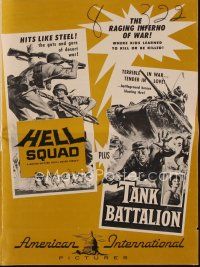 7y735 HELL SQUAD/TANK BATTALION pressbook '58 AIP Korean War & Vietnam War double-bill!