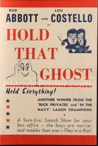 7y573 HOLD THAT GHOST Australian pressbook '41 great artwork of scared Bud Abbott & Lou Costello!
