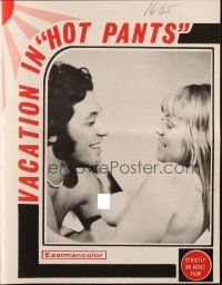 7y741 HOT PANTS pressbook '71 Swedish/French sexploitation, you'll get a BANG out of this!
