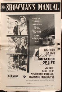 7y762 IMITATION OF LIFE pressbook '59 art of sexy Lana Turner, Sandra Dee, from Fannie Hurst novel