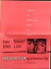 7y763 INDISCRETION OF AN AMERICAN WIFE pressbook '54 De Sica, Montgomery Clift, Jennifer Jones