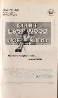7y775 JOE KIDD pressbook '72 cool art of Clint Eastwood pointing double-barreled shotgun!