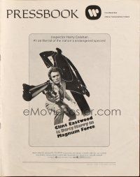 7y812 MAGNUM FORCE pressbook '73 Clint Eastwood is Dirty Harry pointing his huge gun!