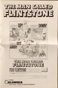 7y814 MAN CALLED FLINTSTONE pressbook '66 Hanna-Barbera, Fred, Barney, Wilma & Betty, spy spoof!