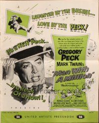 7y820 MAN WITH A MILLION pressbook '54 Gregory Peck picks up a million babes, story by Mark Twain!
