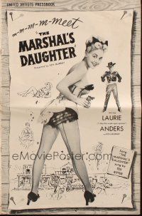 7y825 MARSHAL'S DAUGHTER pressbook '53 man-oh-man, sexy Laurie Anders is a bundle of curves!