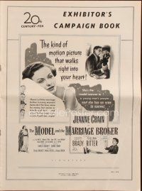 7y837 MODEL & THE MARRIAGE BROKER pressbook '51 Scott Brady kisses Jeanne Crain, Thelma Ritter!