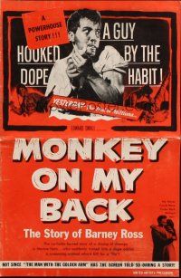 7y839 MONKEY ON MY BACK pressbook '57 Cameron Mitchell chooses woman over dope & kicks the habit!
