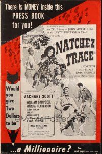 7y847 NATCHEZ TRACE pressbook '59 Zachary Scott, Irene James, you could win a million dollars!